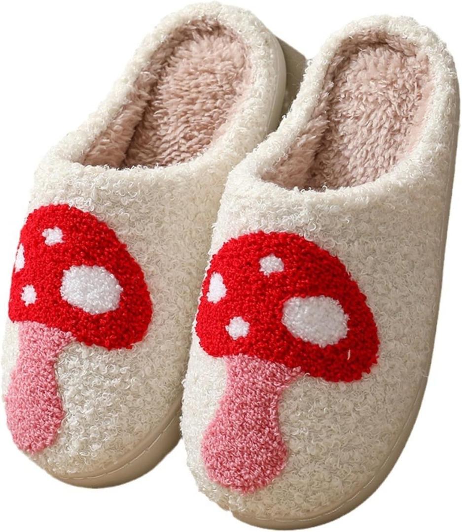 Mushroom Slippers Rainbow Slipper Heart Lover Slipper Home Slippers Indoor Slippers For Kids Women Men Girls (7-8 Women/5.5-6.5 Men)