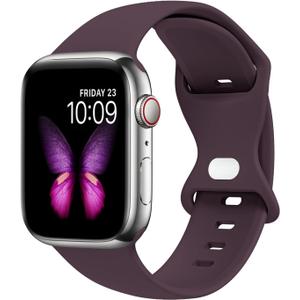 Sport Bands Compatible with Apple Watch Band Ultra 2/Ultra SE Series 9/8/7/6/5/4/3/2/1 38mm 40mm 41mm 42mm 44mm 45mm 49mm S/M M/L for Women/Men Silicone iWatch Band(Dark Cherry, 38/40/41mm