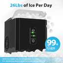 Aeitto Ice Makers Countertop, 9 Ice Cubes Release in 6 Mins, 26Lbs/24H, 2 Sizes of Bullet Ice Machine,Self-Cleaning Portable Ice Maker with Ice Scoop and Basket for Home Kitchen Office RV Bar, Black