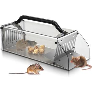 Qualirey 12 Inch Humane Mouse Trap Indoor Combined Automatic Continuous Rat Trap Sensitive Pedal Trigger Animal Humane Live Catch and Release Outdoor Mouse Cage for Home Yard Outdoor