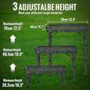 GARLLEN 2ft Folding Grill Table Max Capacity 66lbs, 3-Height Adjustable Folding Camping Table with Heat-Resistant Mesh Tabletop, Portable Aluminum Picnic Tables for BBQ, Outdoor, 22.8" L x 15.7" W