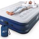 Active Era Premium 20" Queen Air Mattress with Built in Pump, Raised Pillow, Puncture Resistant Waterproof Soft Top, Elevated Inflatable Bed for Guests Queen Size Blow Up Mattress, Quick Electric Pump