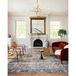 Loloi Margot Collection MAT-02 Terracotta/Lagoon 8'-6" x 11'-6" Area Rug, No-Shed Easy Clean Large Patterned Area Rug for Living Room, Bedroom, Dining Area