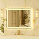 28x36 LED Bathroom Mirror, Lighted Bathroom Vanity Mirror with Stepless Dimmable, 3 Colors, Anti-Fog, Front and Back Lighted Mirror for Wall