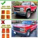 Headlights+Bumper Turn Signal Lamps+Amber Corner Side Marker Lights Compatible with 1994 1995 1996 1997 1998 1999 Chevy C/K Suburban 1500 2500 3500 Chrome Housing OE Style