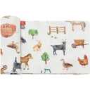 LifeTree Muslin Swaddle Blankets, Baby Swaddles Blanket for Boys Girls Newborn Nursery, Soft Large 47" x 47", Farm Animals, 70% Viscose from Bamboo and 30% Cotton