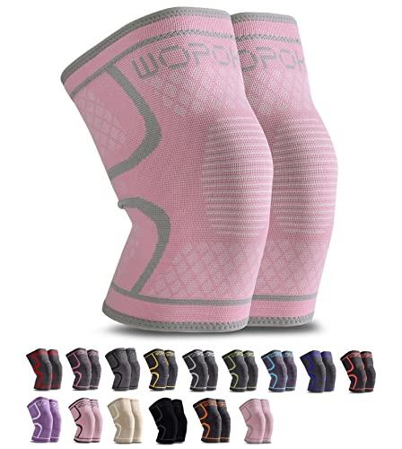 WOPOKY Knee Braces for Knee Pain, Compression Knee Sleeves Support for Weightlifting Running Squatting Basketball Working out, Knee Pain Relief for Meniscus Tear Arthritis 3 XL