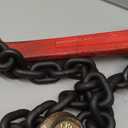 3/8" Grade 80 V-Type Transport Tow Chain w/15 J-Hooks 2Ft Long Shank Legs for Flatbed Truck Tie Trailer Tractor Car Wrecker Tow Chain,7100Lbs Work Load Limit,G80 Steel Towing Bridle,Black+Red