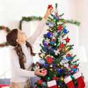 28Pcs Christmas Patriotic Hanging Ornaments,Red White Blue Xmas Independence Day Decor Shatterproof Balls and Stars Decorates,4th of July Christmas Tree Decor for Indoor Outdoor Holiday Party