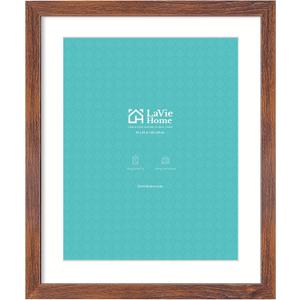 LaVie Home 20 x 24 Picture Frame Brown Poster Frame, Display Pictures 16x20 with Mat or 20x24 Without Mat, Stable and Sturdy Frame and Polished Plexiglass, Suitable for wall decoration (Pack of 1）