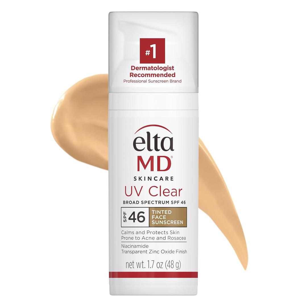 EltaMD UV Clear Tinted Face Sunscreen, SPF 46 Oil Free with Zinc Oxide, Dermatologist Recommended