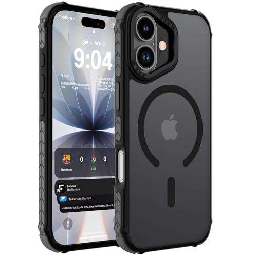 DEERLAMN Strong Magnetic Case for iPhone 17 6.3-Inch,[Compatible with Magsafe][Military Grade Drop Protection] Translucent Matte Shockproof Protective Phone Cover-Frosted Black