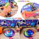 12 Pack Galaxy Slime Balls Valentines Slime Party Favors, Non-Sticky, Soft Slime Kit for Classroom Prizes, Stocking Stuffers, Goodie Bag Stuffers,Easter Basket Stuffers for Kids Boys Girls