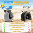 9" Balloon Rear Wheel & Fork Replacement for Catart Beach Wagon – All-Terrain PVC Material Tire, Shock Absorbing, Easy Installation