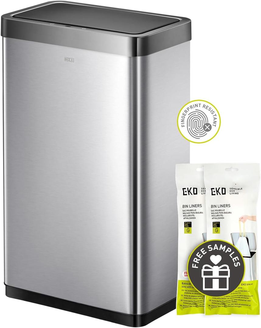 EKO Mirage X 80 Liter / 21.1 Gallons Motion Sensor Trash Can, Automatic Large Kitchen Trash Can Touchless, Stainless Steel