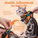rabbitgoo Cat Harness and Leash Set for Walking Escape Proof, Adjustable Soft Kittens Vest with Reflective Strip for Cats, Comfortable Outdoor Vest,Light Orange,L