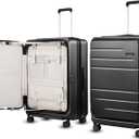 LUGGEX Checked Suitcase with Spinner Wheels, FLO5 Expandable Polycarbonate Hard Shell Suitcase with TSA Approved Lock (FX-Core, Black, 28 Inch)