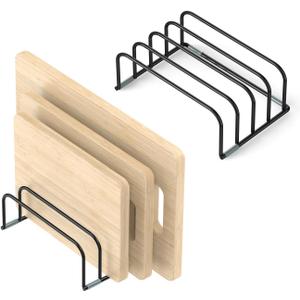 KORRTFID Cutting Board Storage Rack, Compact Cutting Board Organizer, Chopping Board Storage Stand Rack, Bakeware & Cookie Pan Sheets Organizer (2PCS 1.0 Inch)