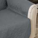 Great Bay Home Reversible Sofa Cover - Washable Slipcover Furniture Protector with Elastic Straps - Perfect for Kids & Pets - Quilted & Stitched Detail (Mirage Gray/Flax)