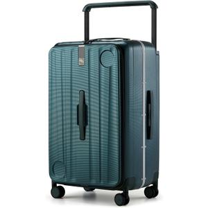 Hanke Multifunctional 26 Inch Hard Shell Suitcases with Wheels Travel Approved Luggage Large Rolling Suitcase Checked Luggage for Women Men(Blackish Green)