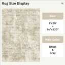 Soalmost Abstract Rug 8x10 Large Living Room Rugs Neutral Modern Washable Area Rugs for Bedroom Dining Room Non-Slip Stain Resistant Foldable Thin Rug Beige Gray