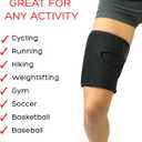 Adjustable Thigh Brace Support, Quadriceps Support and Thigh Wraps for Men and Women. Unisex Breathable Neoprene Non-Slip Hamstring Compression Sleeve, S/M