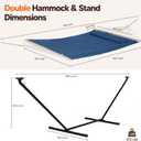 SUNCREAT Patio Hammock with Stand, Solar Powered Lights, Backyard Hammock with Stand for Outside, Navy