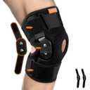 Hinged Knee Brace, Adjustable Knee Support Wrap for Men and Women, Pain Relief Swelling and Inflammation, Patellar Tendon Support Sleeve for Helping Relieve Strains, Sprains, ACL and MCL Injuries (Medium)