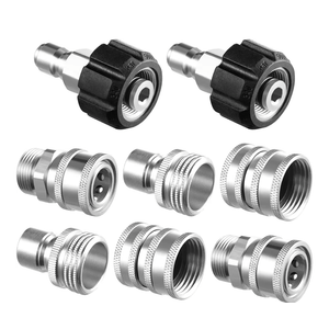 Twinkle Star Pressure Washer Adapter Set, Stainless Steel Quick Disconnect Kit, M22 14 mm Quick Connect Swivel to 3/8'' Quick Connect Fittings, 3/4" to Quick Release 8 Sets