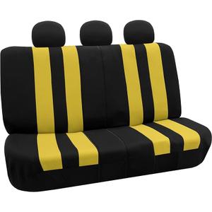 FH Group Striking Striped Car Seat Covers - Universal Fit, Washable Seat Covers for Cars, SUVs, Vans, Sedans, Yellow, Rear Set