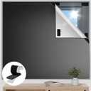Blackout Curtains for Bedroom, 63" x 57" Temporary Blackout Shades for Windows, Portable Black Out Blinds Screen with 20 Loop & Hook, 100% Black Out Window Cover Film for Baby Nursery Travel RV-Blacks