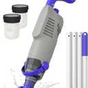 Little Shark Pool Vacuum for Above Ground Pool, Hot Tub Vacuum with a 60w Motor,18 Gal/Min Powerful Suction, Compact & Light Pool Vacuum with 5000mAh Battery, 1h Running Time