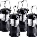 KPKJOO Lantern Collapsible Camping Light, Battery Operated Lanterns LED Super Bright for Power Outages Indoor Emergency Outdoor Camping Hiking Kit (4, LED)