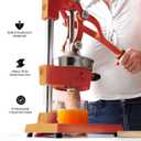 Zulay Kitchen Cast-Iron Orange Juice Squeezer - Heavy-Duty, Easy-to-Clean, Professional Citrus Juicer - Durable Stainless Steel Lemon Squeezer - Sturdy Manual Citrus Press & Orange Squeezer (Orange)