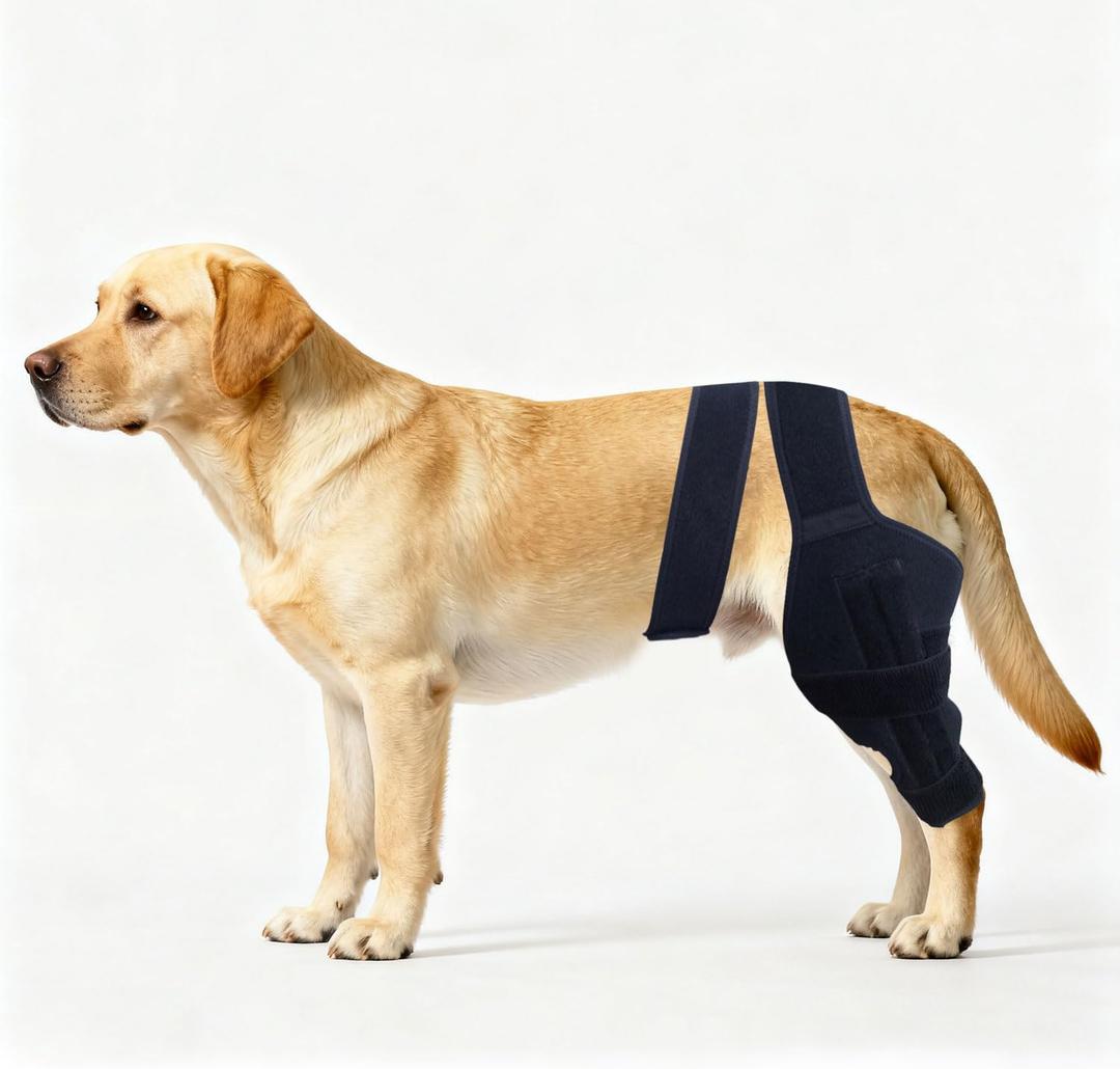 Dog Knee Brace for Torn ACL Hind Leg - Orthopedic Rear Leg Wrap with Metal Stabilizers for Support, for Small Medium Large Dogs, for Arthritis, Luxating Patella, and Joint Injury Recovery (M)