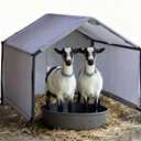 Goat Shelter for Outside, Portable for 2 Goats, 49 x 49 x 43 in Metal Frame