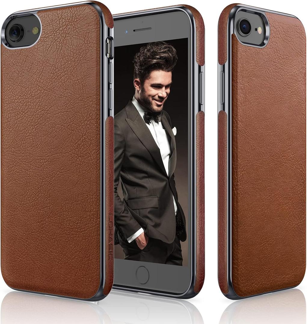 LOHASIC for iPhone SE 3 Case, for iPhone 8 Case, for iPhone 7 Leather Case Slim Premium PU Soft Back Cover Protective Cases Compatible with iPhone 7/8/SE 2022 [3nd Generation] - Brown