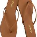 Flat Leather Flip Flops for Women, Comfortable Dressy Thong Sandals 2025 Summer and Spring Vacation Essentials, Chanclas Para Mujer (7, Choco)