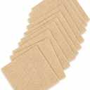 24x24 inch Polyester Carpet Square Set of 10 with Stickers for Easy Peeling - Self-Adhesive Peel and Stick Carpet Tiles - Works with Most Subfloor Types - Beige Floor Squares