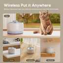 WOPET Wireless Cat Water Fountain, Cordless Ceramic Pet Water Fountain with 5000mAh Rechargeable Battery, 3L/101oz Premium Cat Water Dispenser for Cats & Small Dogs,Ultra Quiet & Triple Filtration