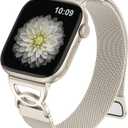 Adorve Slim Milanese loop Compatible with Apple Watch Bands 40mm 41mm 38mm 42mm Women, Thin Stainless Steel Mesh Loop Magnetic Wristbands for iWatch SE3 Series 11 10 9 8 7 6 5 4 3