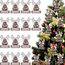 Jenaai 24 Pcs Christmas Money Holder for Cash Gift Reindeer Money Holder Ornament Bulk Wooden Christmas Tree Gift Cash Hanging Ornament Here are a Few Bucks for Xmas Party Stocking Stuffers Gifts