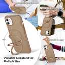 Designed for iPhone 12 & 12 Pro Case with Magnetic Stand [Military Drop Protection][Compatible with Magnet] Shockproof 12 & 12 Pro Phone Case with Ring Holder, Khaki