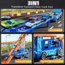 Toddler Car Truck Toys for 3 4 5 6 7 8 Years Old Boys, Transporter Truck Toy Track Set with 12 Die-Cast Car Toys, Toy Gifts for 3 4 5 6 Year Old Boys Kids