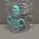 Dr. Brown's Milestones Narrow Sippy Straw Bottle, Spill-Proof with 100% Silicone Handles and Weighted Straw, 8 oz/250 mL, Gray & Green, 6m+