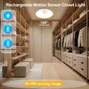 OSIDEN Rechargeable Motion Sensor Ceiling Light with Remote Wireless Magnetic Stick on Closet Light Battery Operated Ceiling Lights for Shower Shed Hallway Porch Stairs Garage