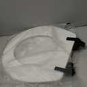 Mayfair Bennett Toilet Seat with Matte Black Hinges, Slow Close Wood Seat, Secure Metal Hinges, Easy Install, Made in USA, Round, White