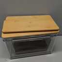 2 Pack Bag Holder with Bamboo Lid, Stackable bag Dispenser, Extra Large Garbage Bag Holder for Kitchen Laundry Room Under Sink Organization and Storage