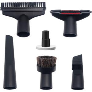 Universal 1.25 Inch (32MM) Vacuum Brush Attachments with Hose Adapter Kit for Small Shop Vacs Hose 1-1/4'', 1-3/8'' & 1-1/2'' - Accessories for Small Shop Vacs