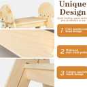 Wooden Toddler Step Stool, 2-Step Foldable Stool for Kids with Non-Slip Surface, Baby Bathroom Stool for Potty Training, Bathroom Sink, Kitchen Counter with Cute Mushroom Design, Natural